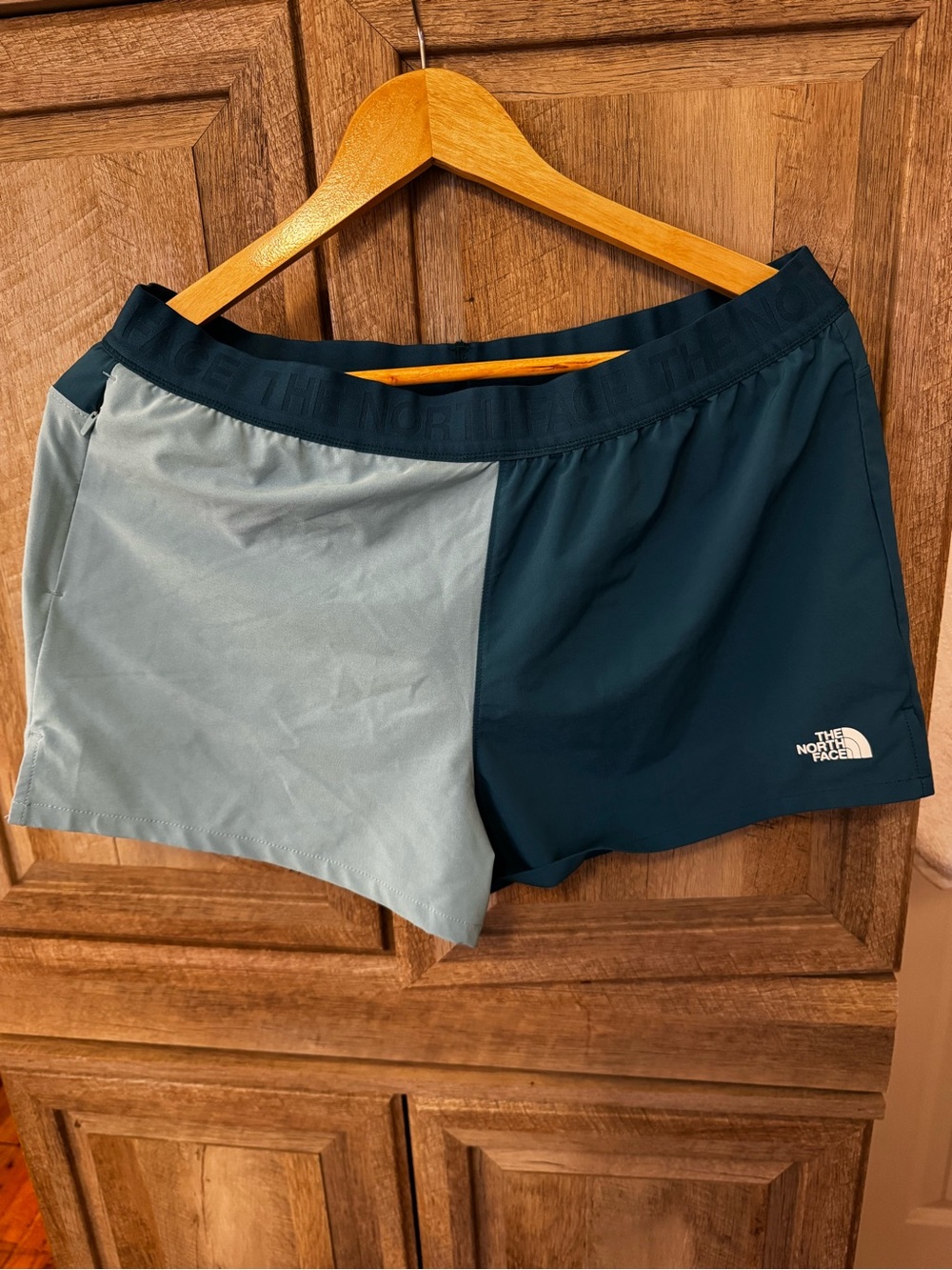 The North Face Women’s Two-Tone Teal and Light Blue Athletic Shorts